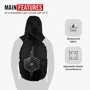 RAIN COVER with Hoodie Spider Black