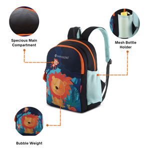 Lion - 19 Litres Polyester School Backpack For Kids
