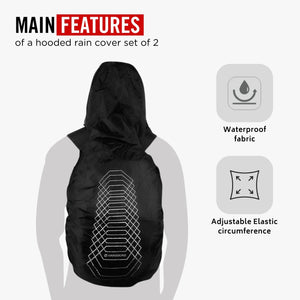 RAIN COVER with Hoodie 3D Black