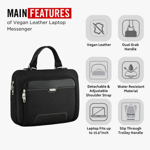 SPARTAN - Vegan Leather Laptop Messenger (15.6”)