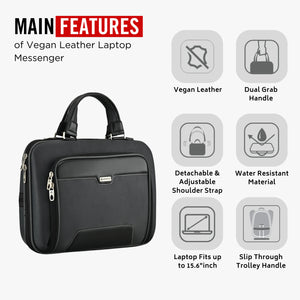 SPARTAN - Vegan Leather Laptop Messenger (15.6”)