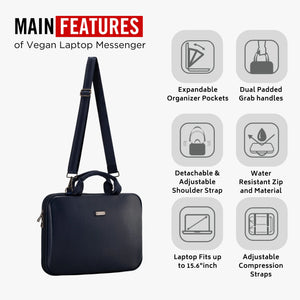 GATOR - Vegan Laptop Messenger with Built-in Organizer (15.6”)