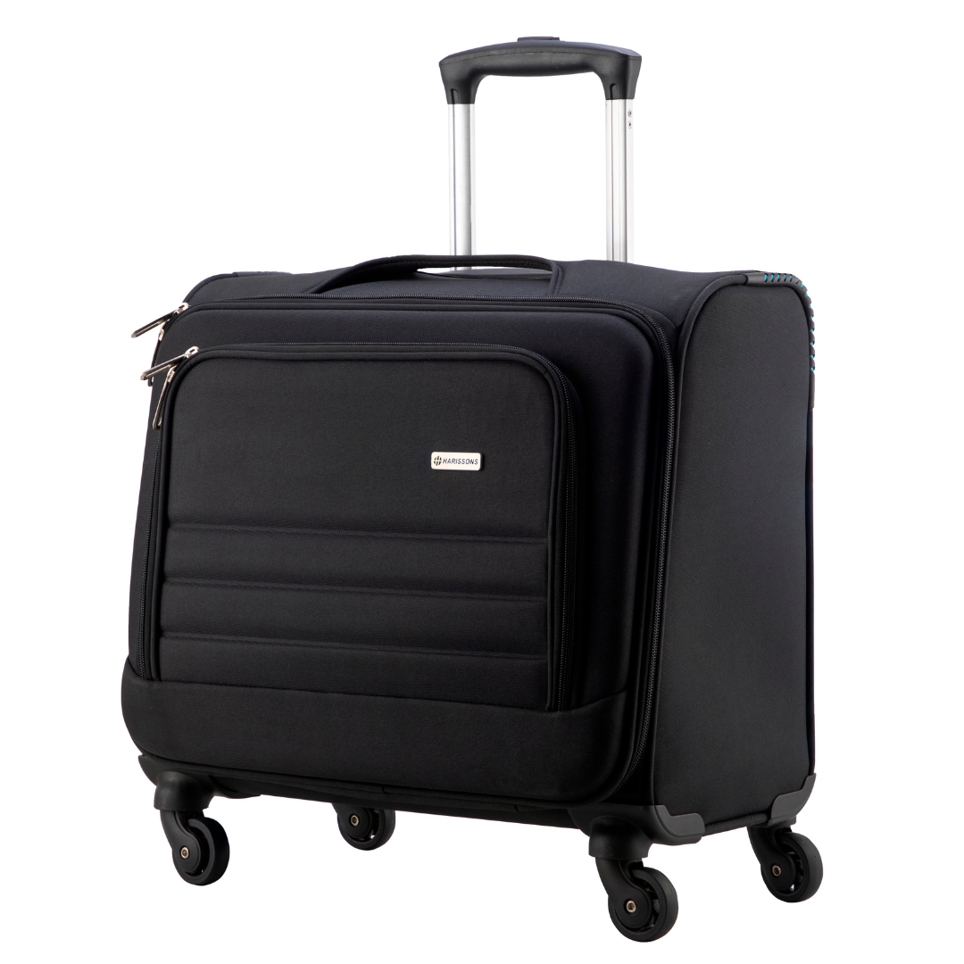 Sleek - 38L Overnighter Cabin Luggage, Black | Harissons Bags