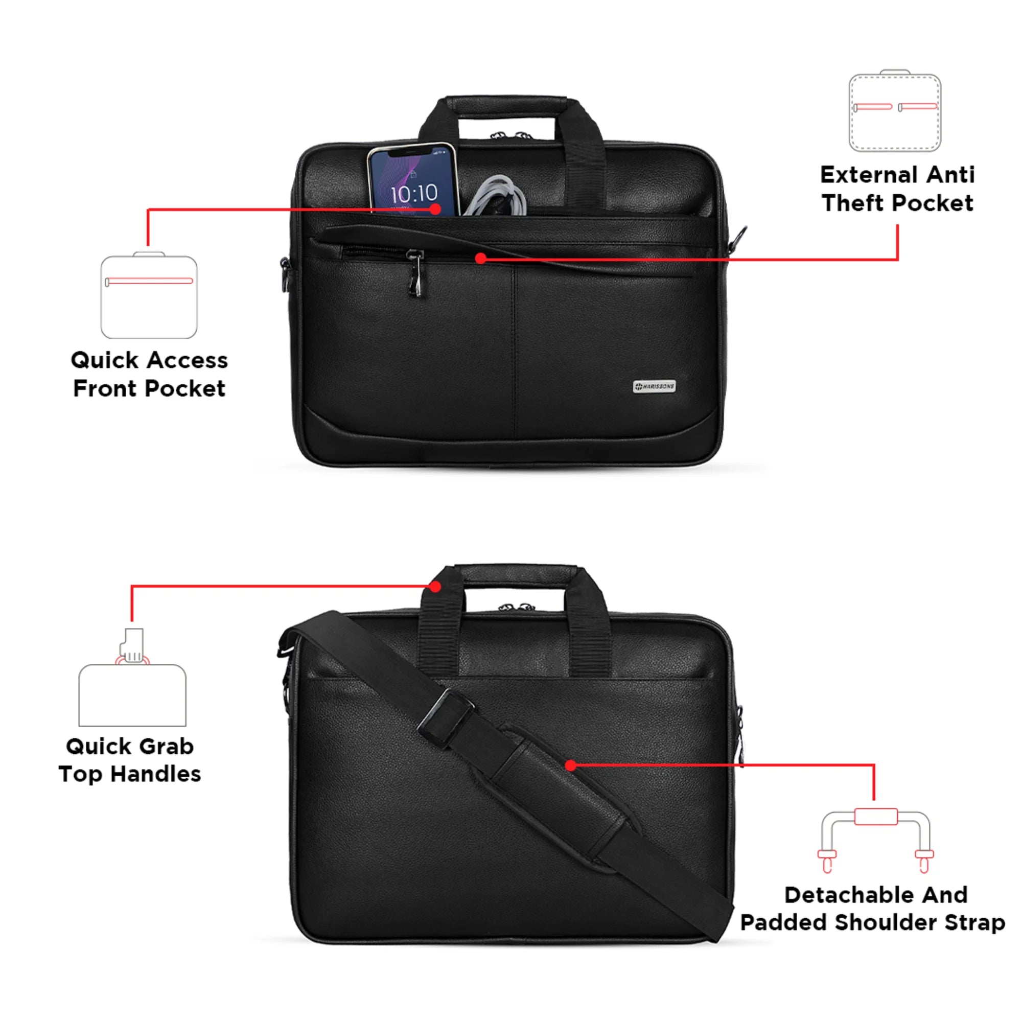 VISTA - Sustainable 13 L Laptop Messenger