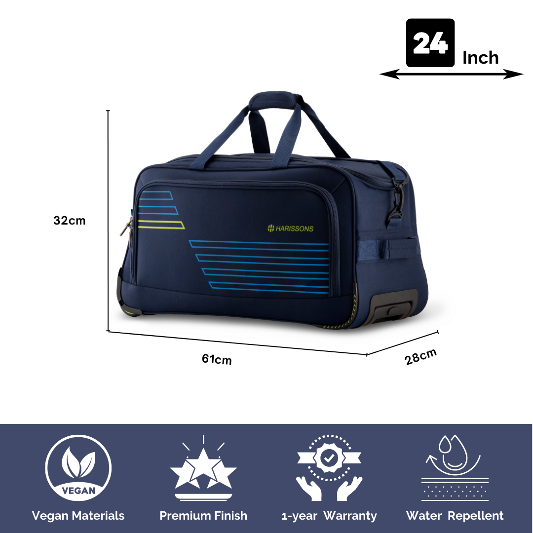 Buy Priority ARC Navy Blue Polyester 2 Wheel Duffle Travel Bag 56 cm Online  at Best Prices in India - JioMart.