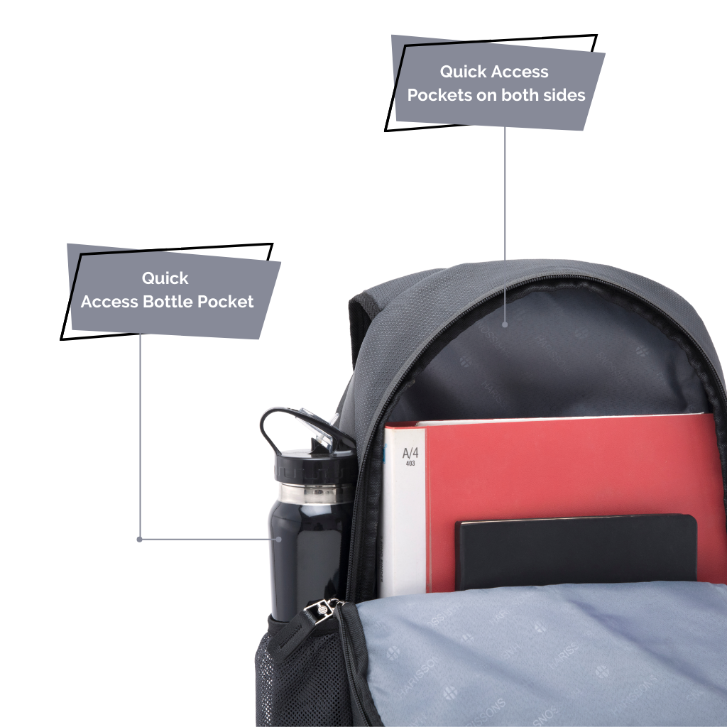 Backpack with side online laptop access